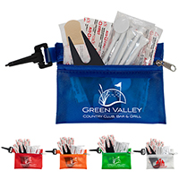 12 Piece Healthy Living Sun Kit Components inserted into Translucent Zipper Pack with Carabiner